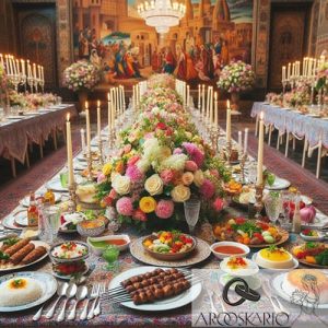 میز غذای سلف در عروسی ایرانی